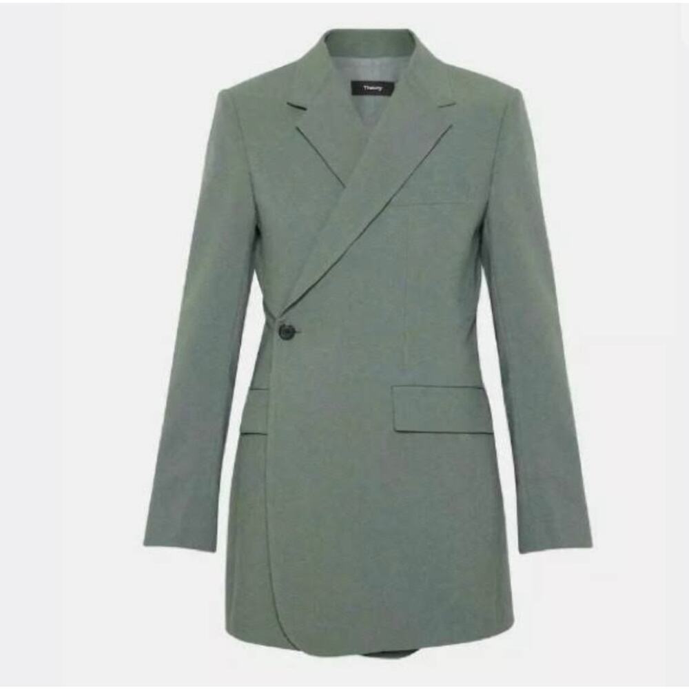 Theory Overlap Blazer Protective Light Green Career Capsule Classic Workwear 6